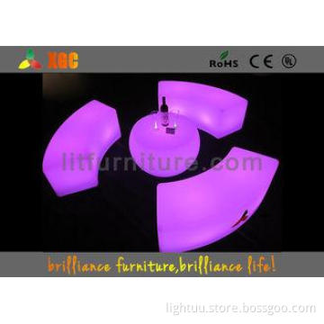 Outdoor LED Bar Chair And Table , Mobile LED Glowing Furnit